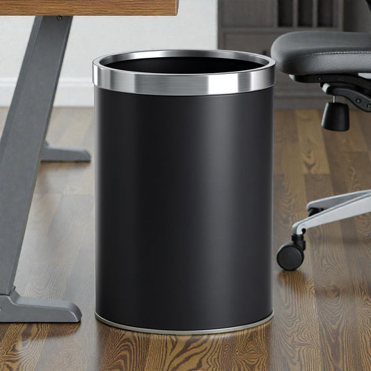 Primeviro Modern Open-Top Wastebasket with Ring