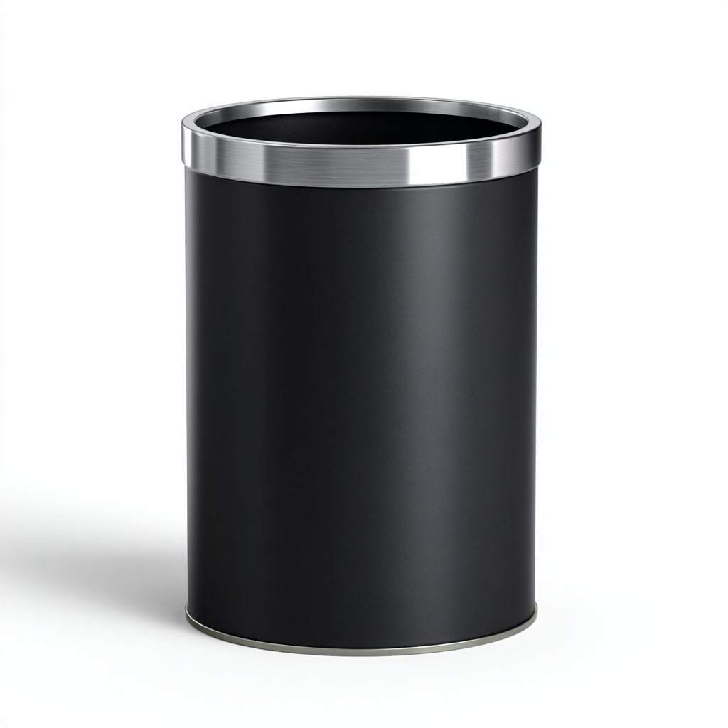 Primeviro Modern Open-Top Wastebasket with Ring