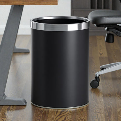 Primeviro Modern Open-Top Wastebasket with Ring